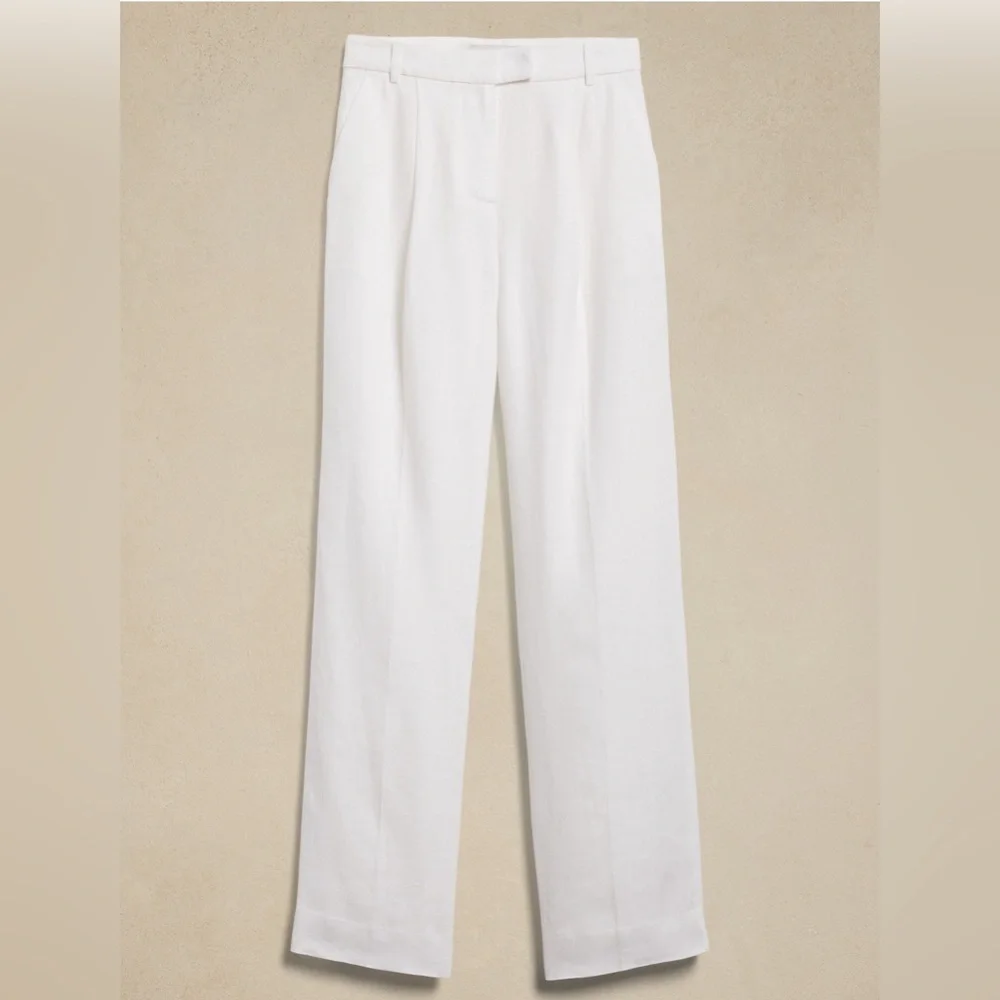NWT Banana Republic Lina Straight Linen Pant Size 12.